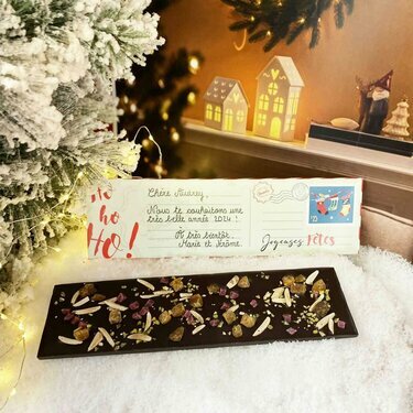 Carte de vœux chocolat Ruban