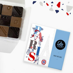 Carr 9 chocolats Paris Sport personnalis Message et Logo