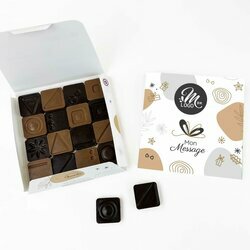 Carr de 16 chocolats design organique