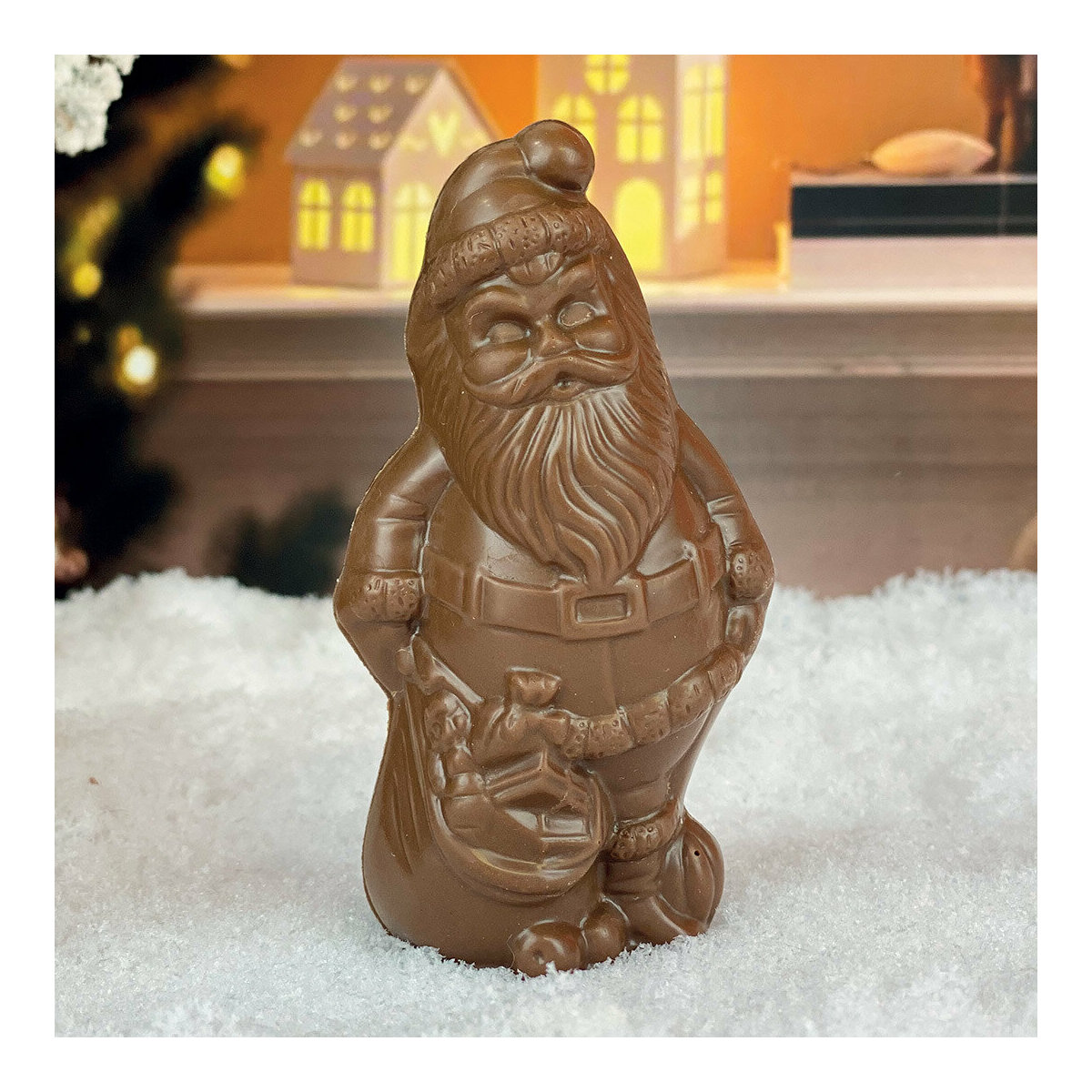 Père Noël en chocolat au lait dans son moule à réutiliser - 60g