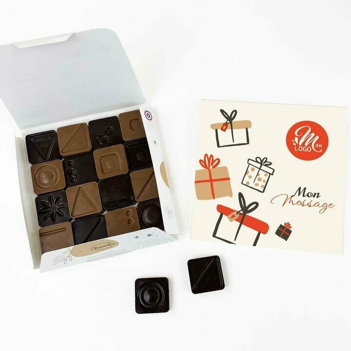 Carr de 16 chocolats design cadeaux