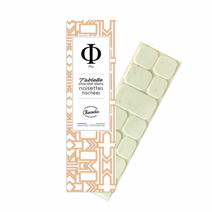 Tablette de Chocolat Blanc aux clats de noisettes