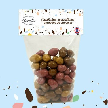 Sachet de Cacahuètes Caramélisées enrobées de Chocolat