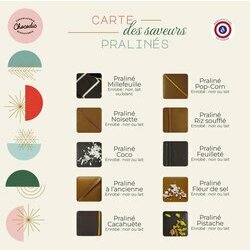 Carte des saveurs des chocolats pralins de Nol 2024