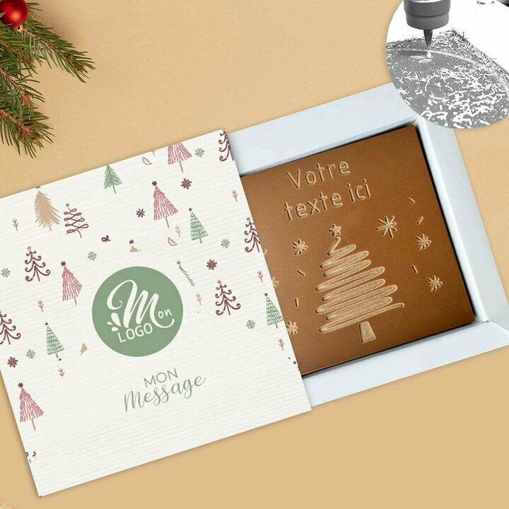 Carte  Croquer Sapin pour les entre^rises avec le coffret Sapin