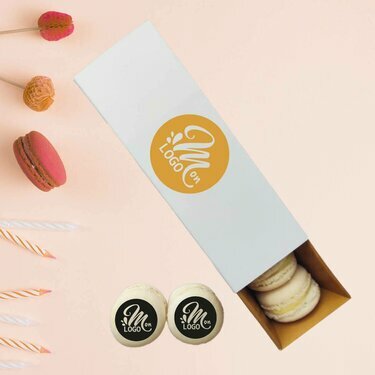 Boite de 6 macarons personnalisés entreprise