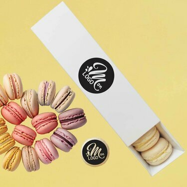 Boite de 8 macarons personnalisés entreprise