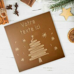 Carte  Croquer Modle Sapin avec votre message grav