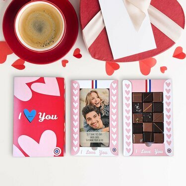 Coffret duo chocolat avec tablette personnalisé - Saint Valentin