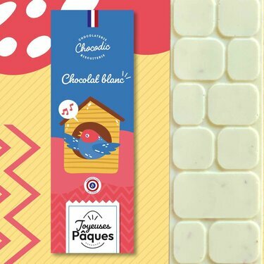 Tablette de chocolat Pâques Blanc 31% de cacao