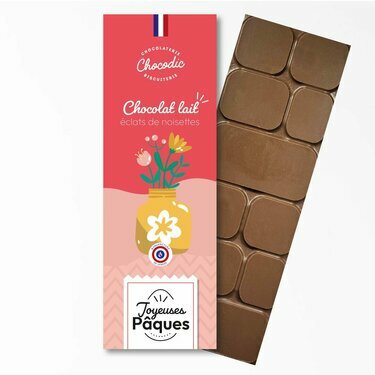 Tablette de chocolat Pâques Lait éclats de noisettes