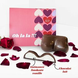 Coffret Seins guimauve vanille enrob de chocolat lait