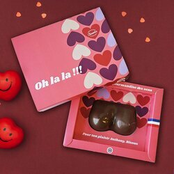 Coffret seins en chocolat personnalis avec votre message